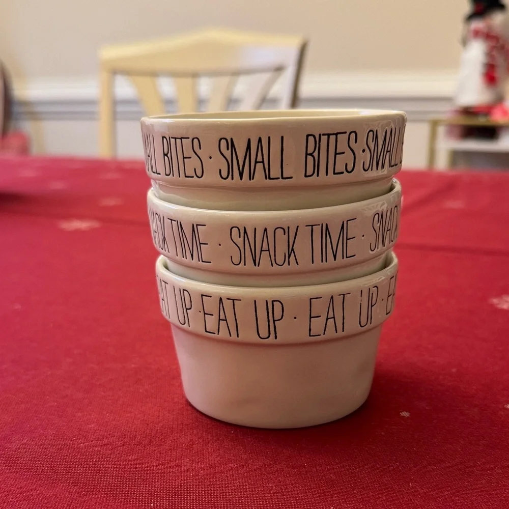 Mud Pie-Rae Dunn Snack Time Bowl Set - Cream. New without tags. - Picture 7 of 7